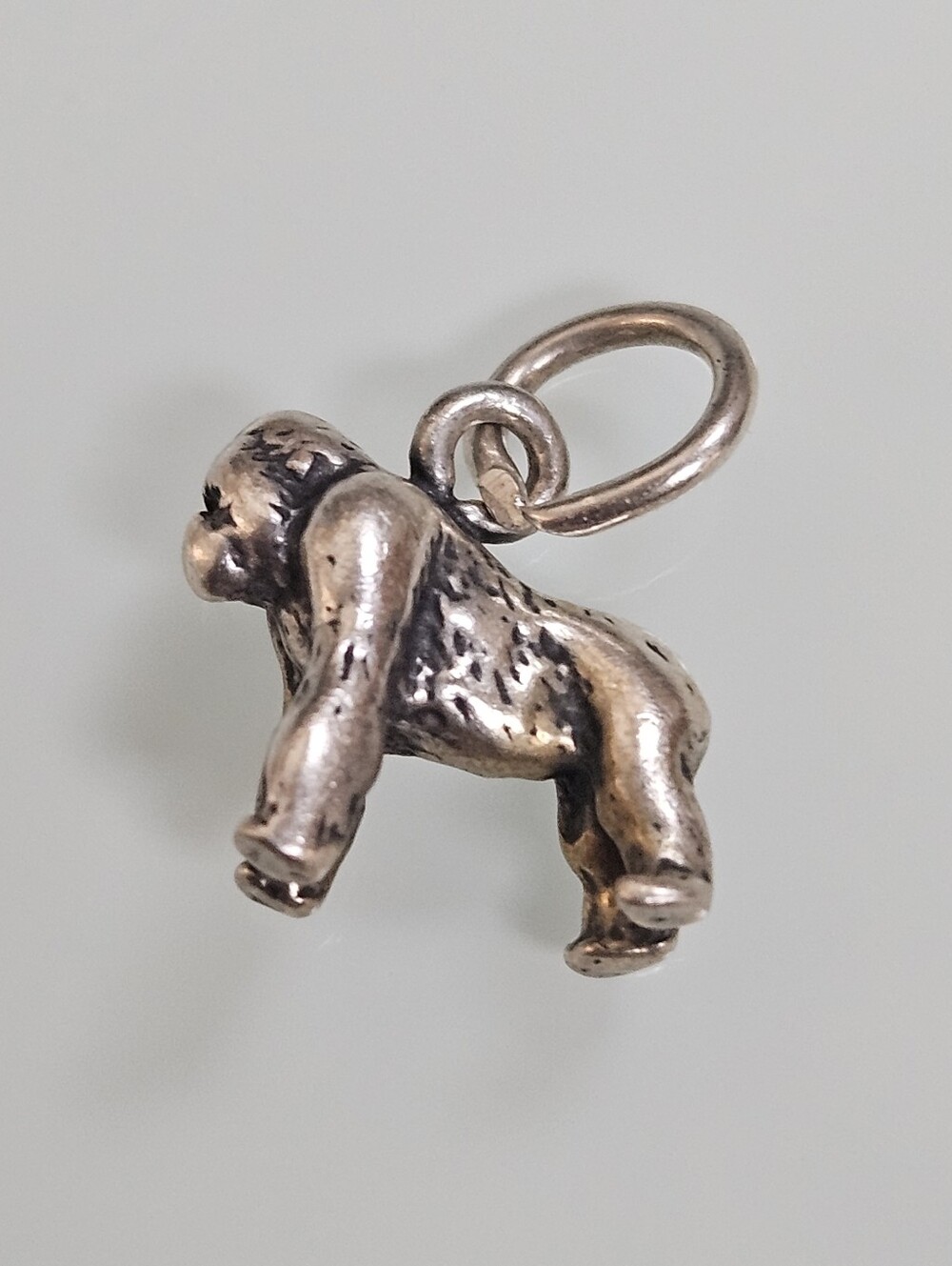3D Gorilla Sterling Silver Charm 925 Monkey Pendant